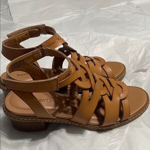 BareTraps Tan Braided Strappy Sandals